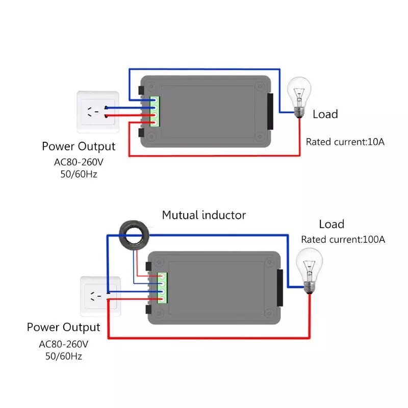 Voltmeter AC 220V 100A ENERGY POWER Watt METER 6in1 Combo Indikator