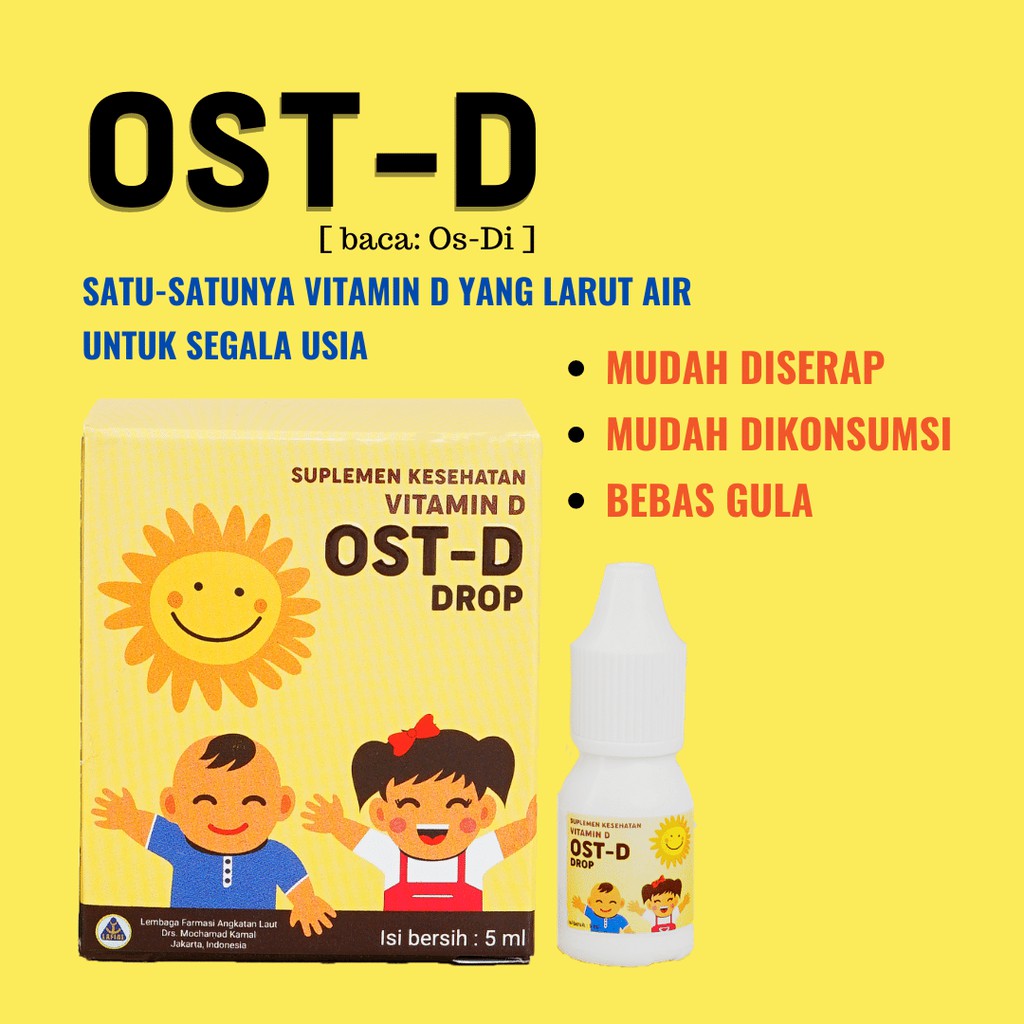 OSTD Vitamin D Larut Air 200 IU D3 Aman Untuk Batita, Anak, Dewasa