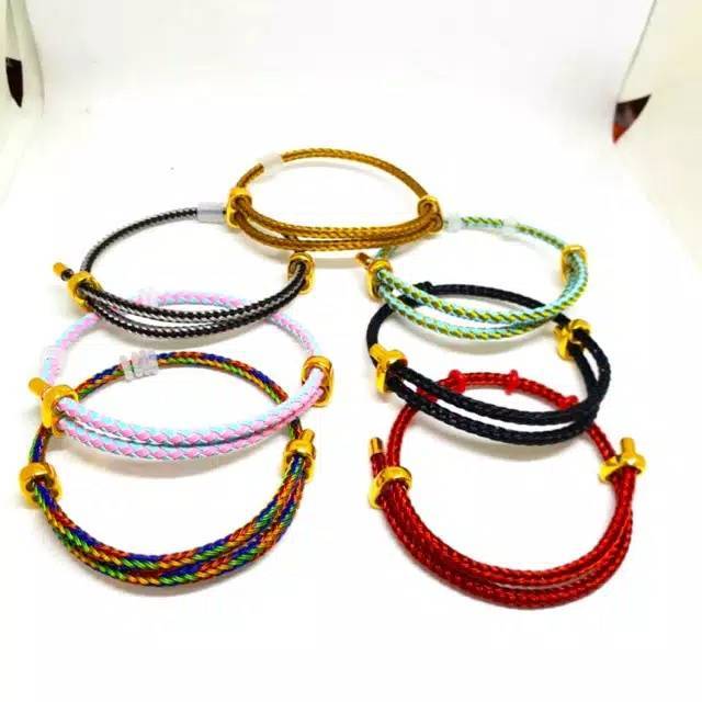 FF Gelang Tali Kawat Anti Air Waterproof Untuk Charm Liontin Mainan Pandora atau Emas Hongkong serut