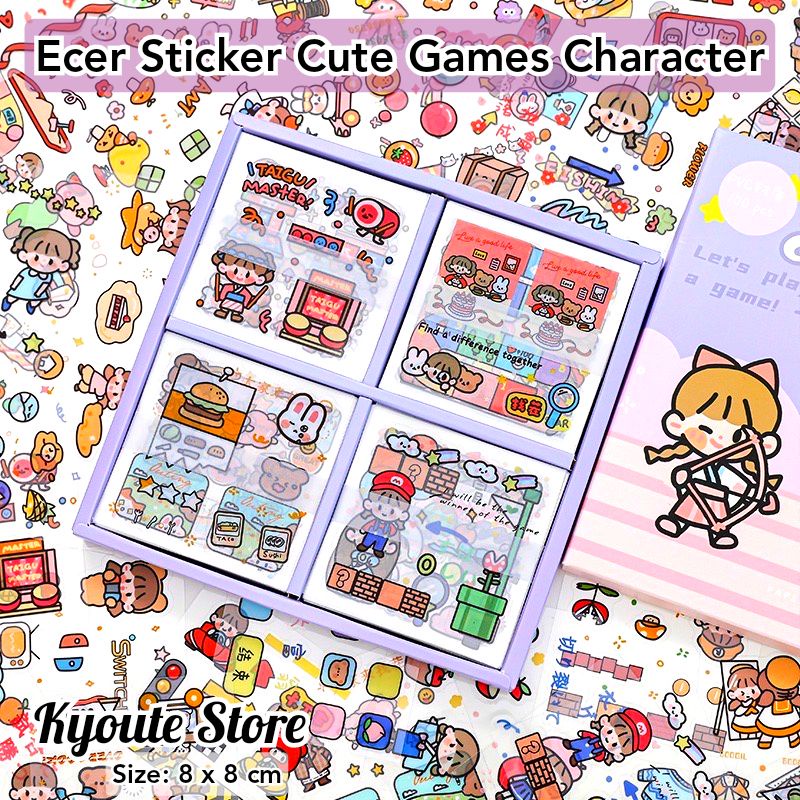 

3 pcs Sticker Lucu Cute World Happy Game Time Character Kartun Scrapbook Tumblr Hp