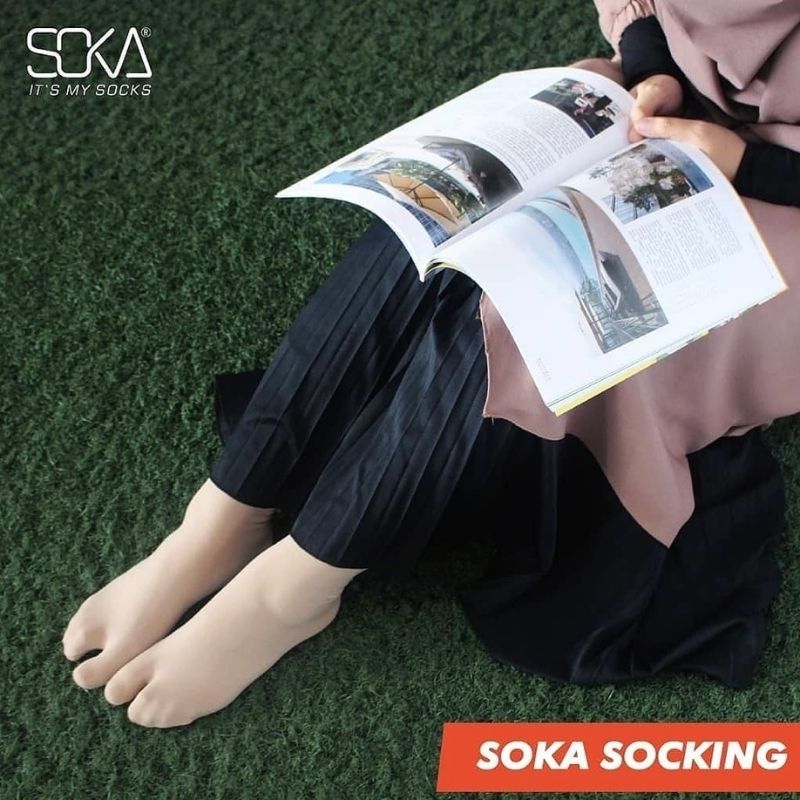 SOKA SOCKING - Kaos Kaki Jempol Stocking Polos-Coklat Muda|Brown