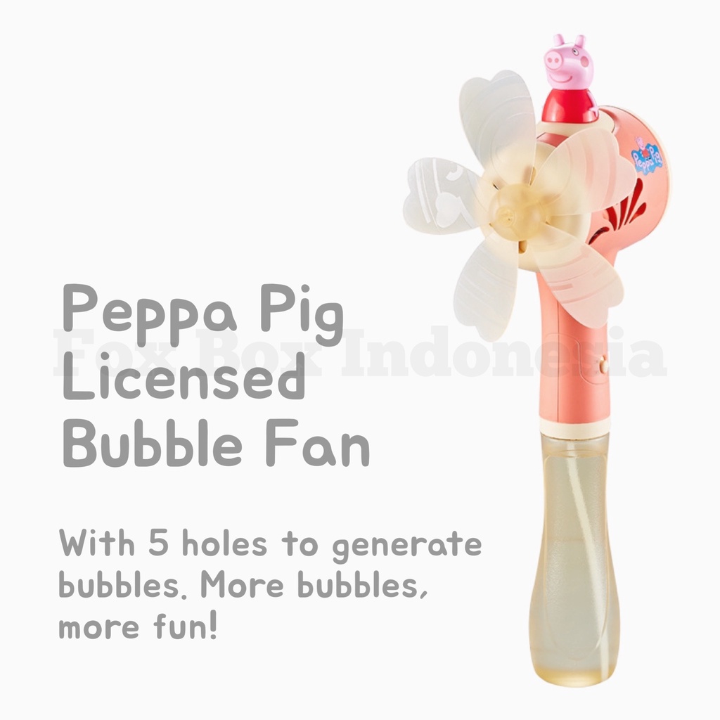 Peppa Pig Bubble Fan - Mainan Pistol Kipas Gelembung Sabun - Fox Box Indonesia