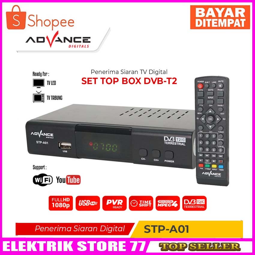 Set To Box Advance Digital STP-A01DVB Full HD Tuner WIFI Bisa Youtube