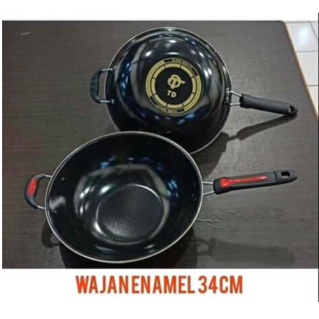 Wajan Enamel 34 CM TD Wok Wajan Kuping Enamel 34 CM