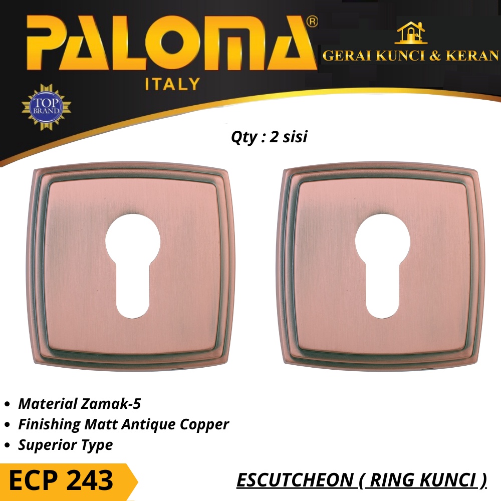 PALOMA ECP 243 RING KUNCI ESCUTCHEON SUPERIOR MAC COVER TUTUP CYLINDER KUNCI