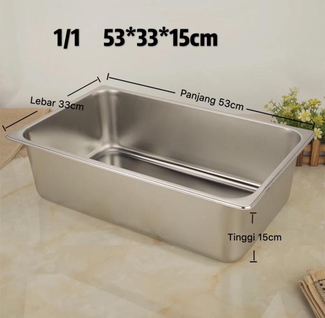 gastronom Food pan 1/1/15 ke dalam 15cm wadah penyimpan 11150 stainless steel