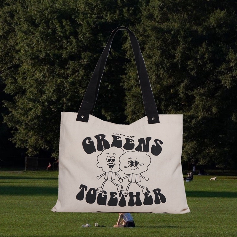 Let's Eat Greens Together Tote Bag