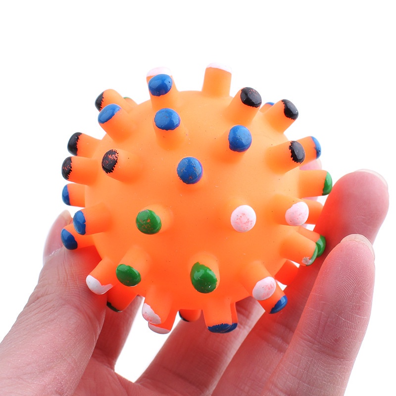 【Yayapet】7CM Mainan Anjing Gigitan Bola Karet Bunyi Pet Dog Toy Rubber Ball Squeaky