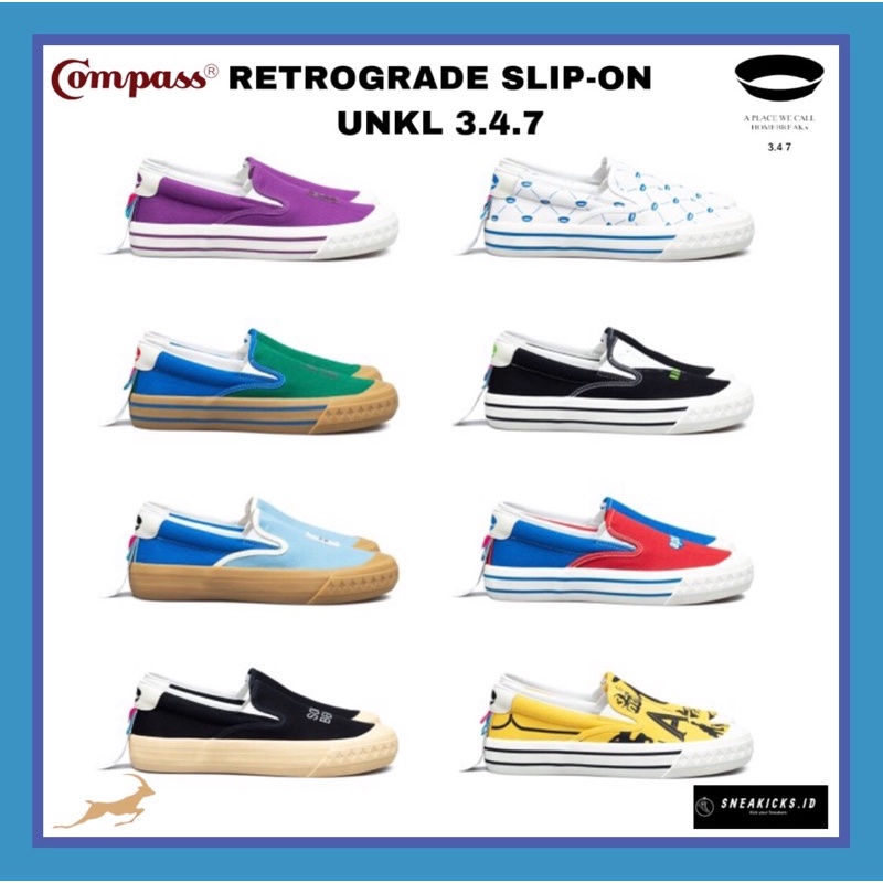 [ORIGINAL] SEPATU COMPASS X UNKL347 RETROGRADE SLIP-ON LIMITED EDITION