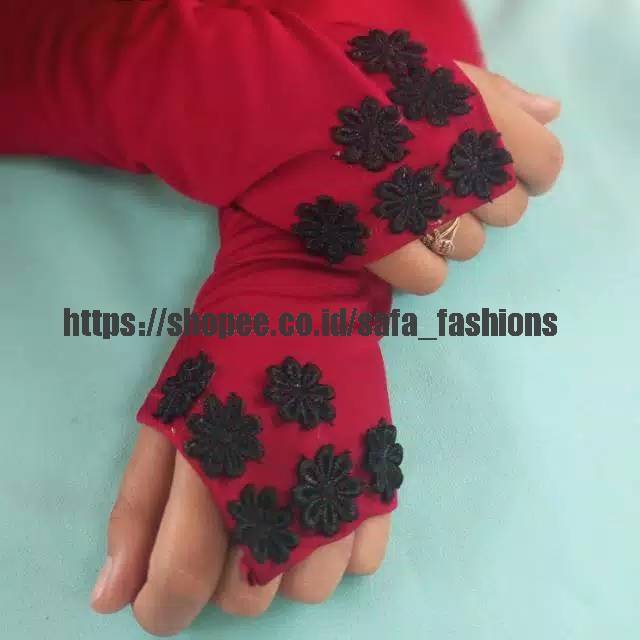 Handsock Renda Flow Hitam / Handsock Cincin Renda / Handsock Ring /Handsock Muslim / Handsock Wanita