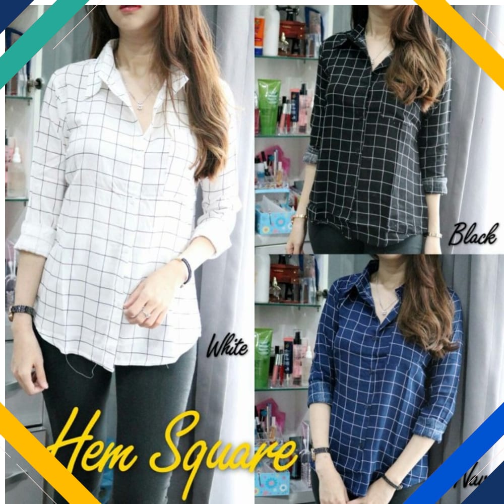Hem Square Kekinian Baju Atasan Wanita 0133 Premium RIL