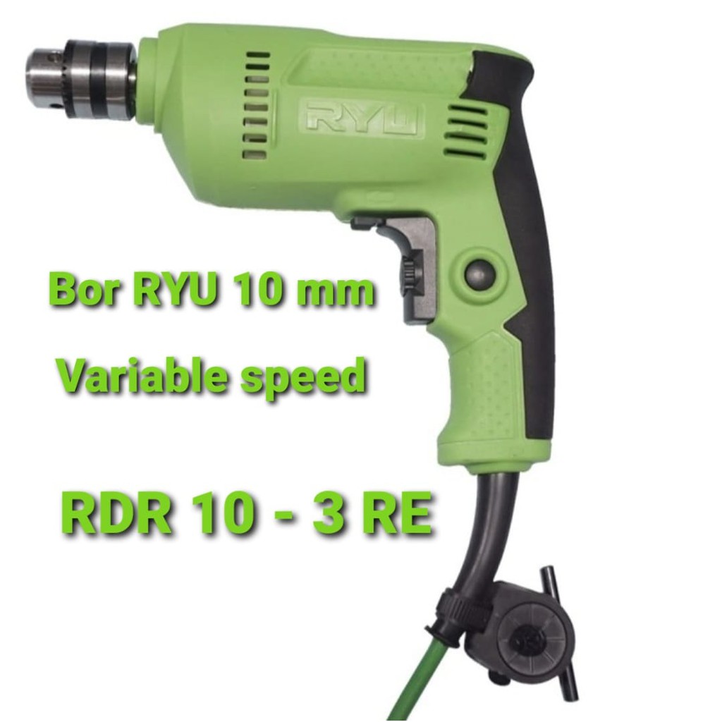 GARANSI RESMI! Ryu Mesin Bor 10 mm 10mm RDR10-3RE KAYU BESI 2 ARAH VARIABLE VARIABEL SPEED