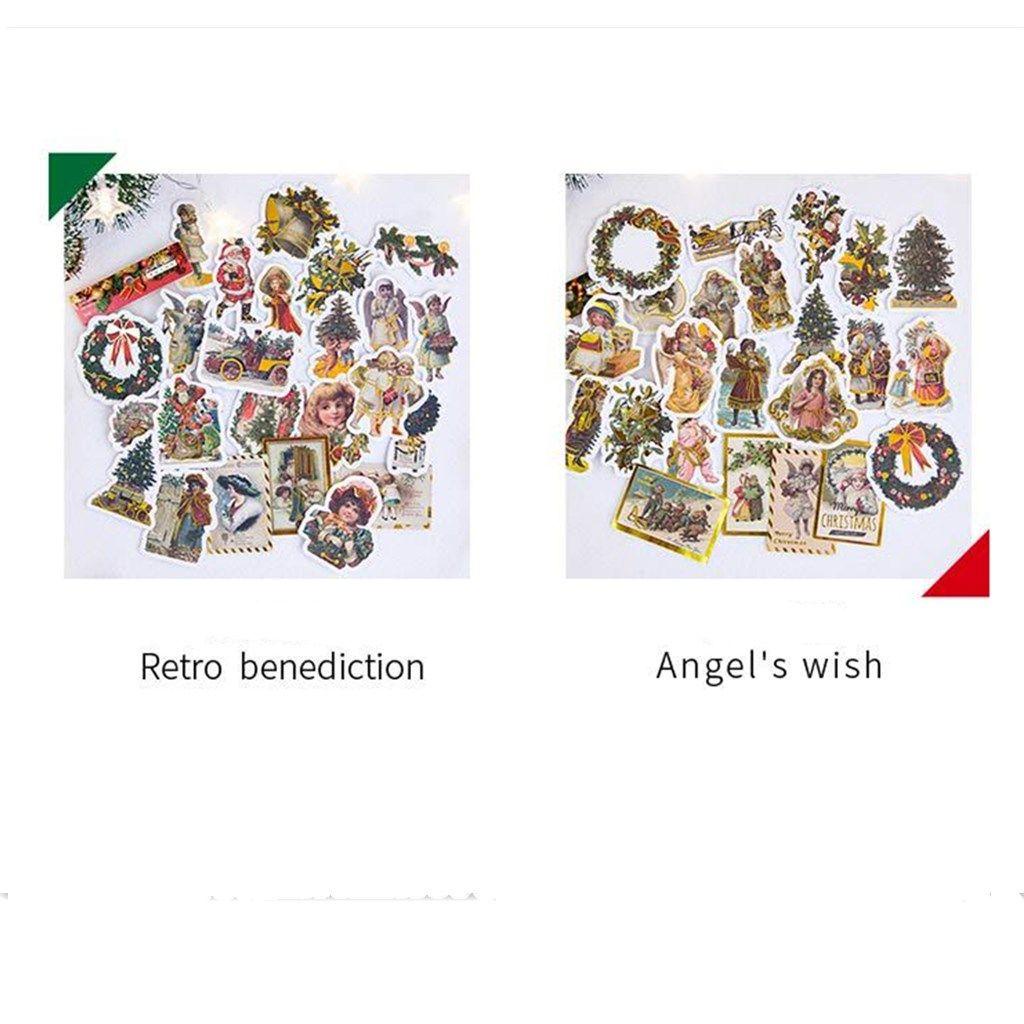 Solighter 24Pcs Merry Christmas Stiker Berkah Sticker Diary Album Dekorasi Scrapbooking Label