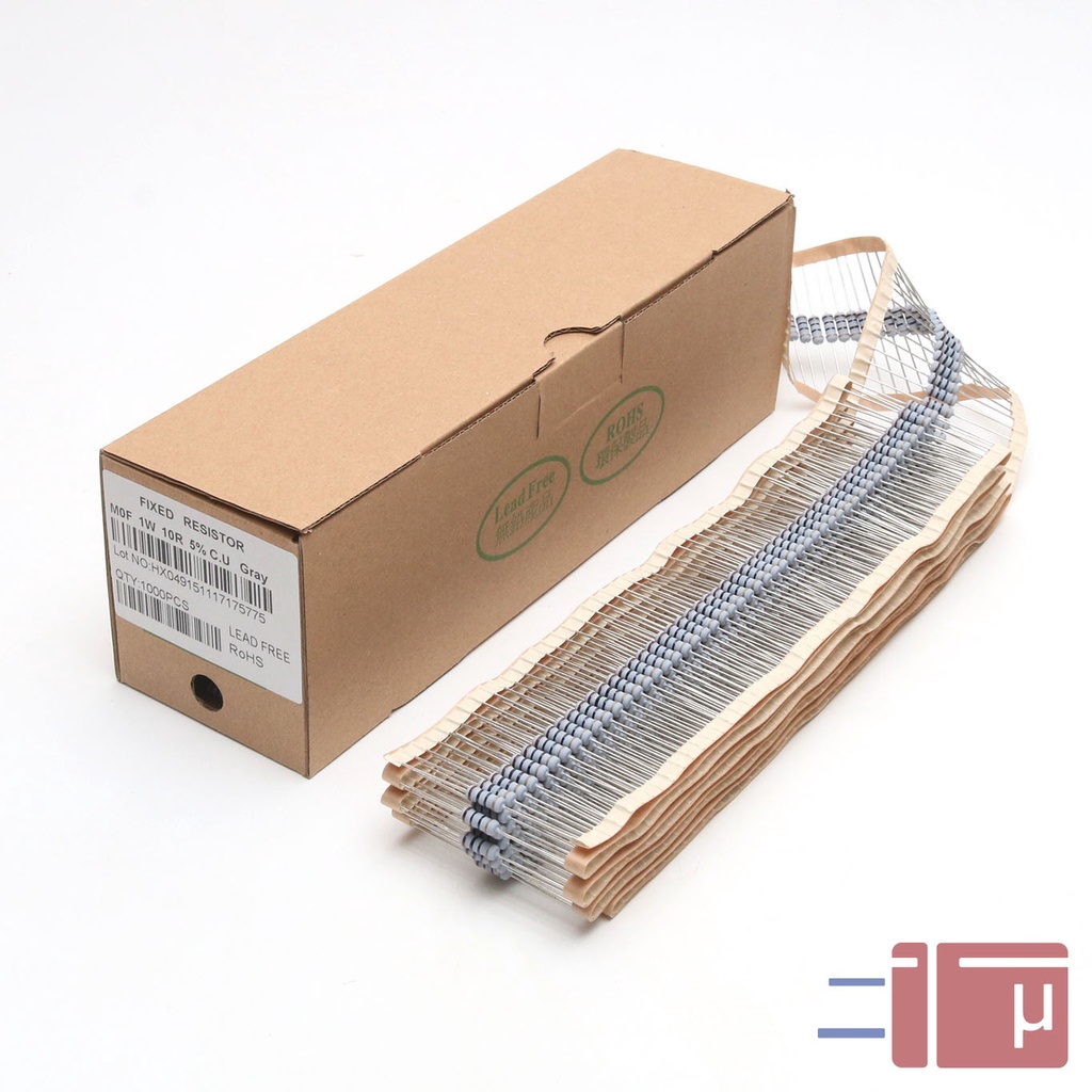 x10 Resistor 10R 10 Ohm 1W Metal Oxide 5% Taiwan Kaki Tembaga