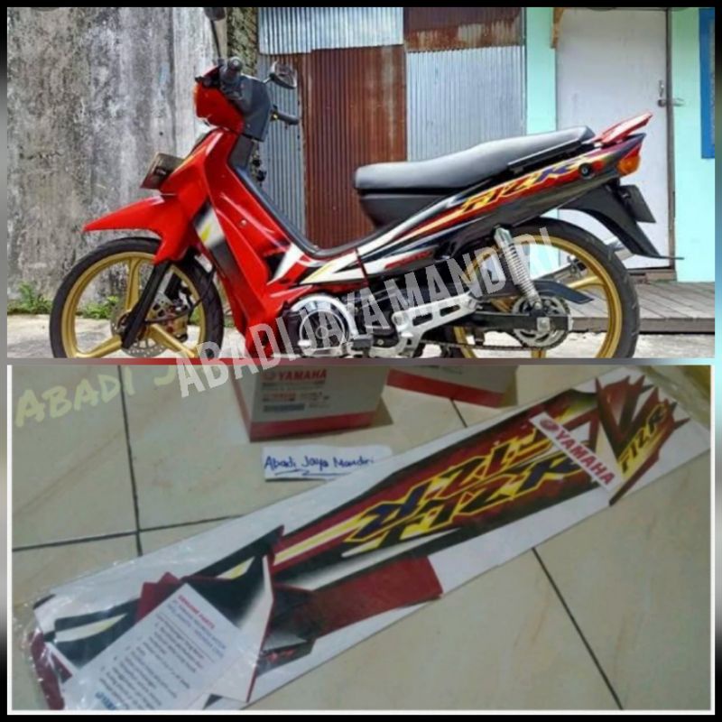 Striping Lis Stiker Yamaha Fizr F1zr Merah Hitam Sporty 2003 Hitam Merah asli Yamaha Full Set