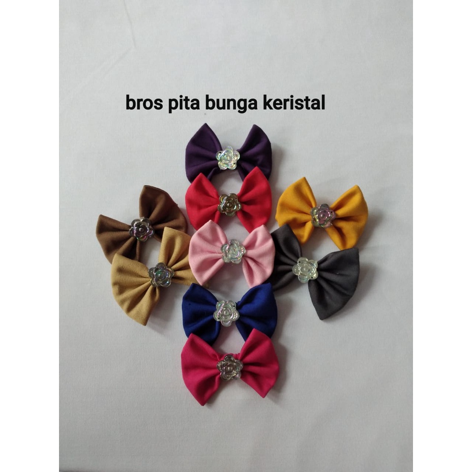 Bros Pita manik' bunga keristal Mini 3 CM Bross Pita Mini / Souvenir