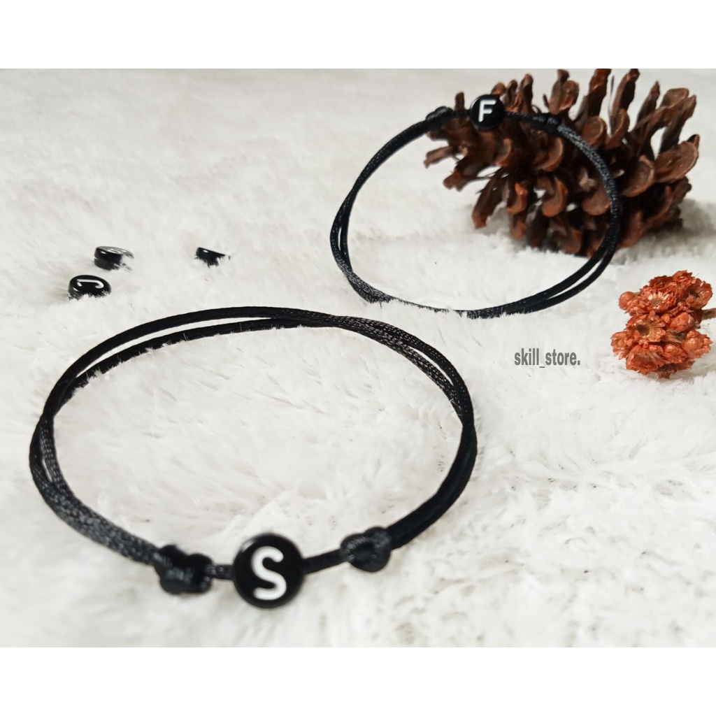 GELANG INISIAL COSTUME HURUF BULAT PIPIH/GELANG COUPLE