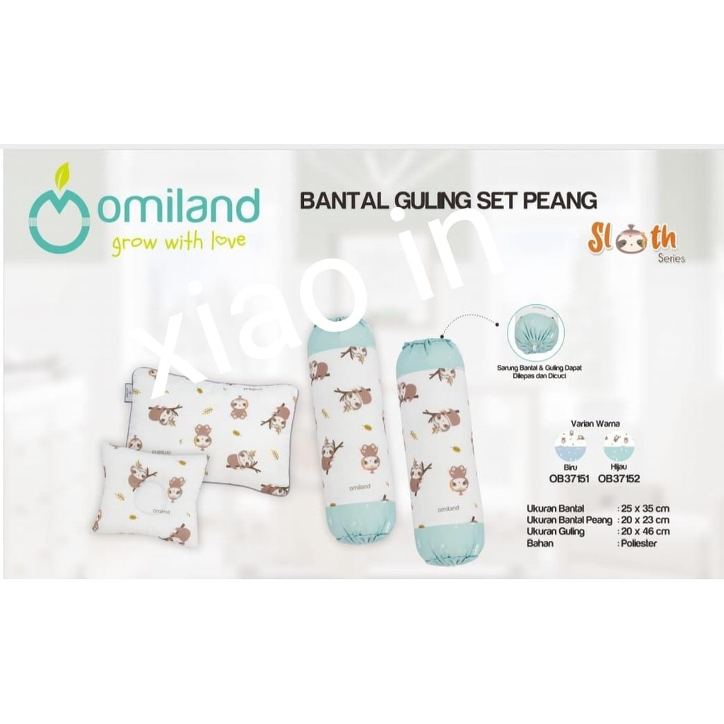 Omiland B+G Bantal Guling set Peang seri PANDA OWB1142 dan SLOTH series OB3715