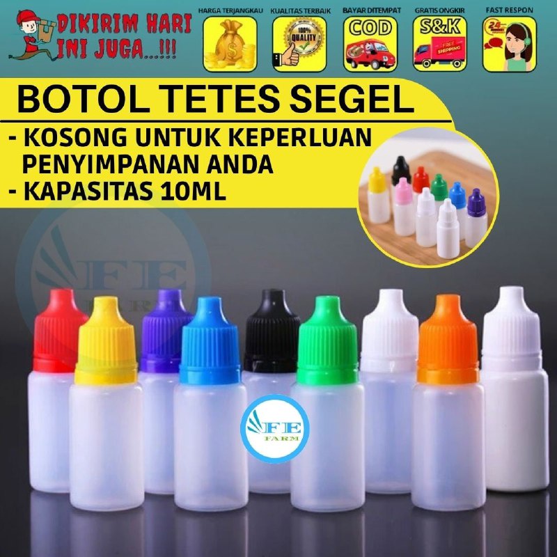 Botol Tetes Segel Kosong Ukuran 10ml FEFARM