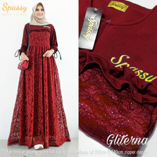Gamis Brokat Gliterna ori Spassy