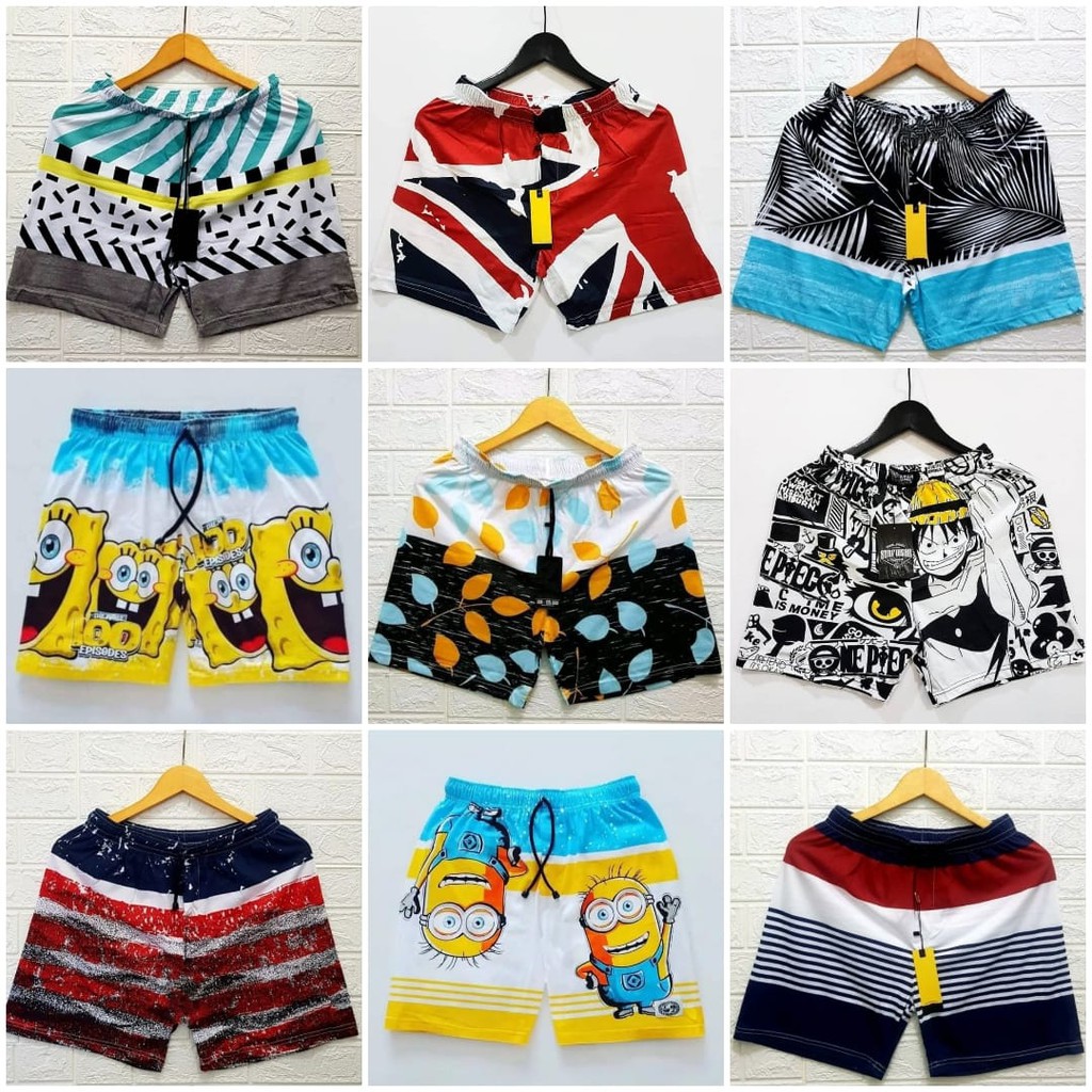 BEE - Celana Pendek Boxer Surfing Distro / Celana Pantai Kolor Renang Unisex Pria Wanita