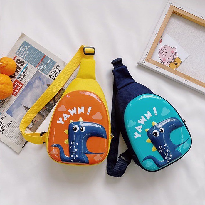 NAOMI - 2 Motif Egg Dino Kiyoshi Cross Bag - Very Cute Bag - Kids Boy Import Tas Selempang Anak Karakter Bagus Premium Bag Korea Tas Perempuan Laki - waist bag anak - cross bag dinosaurus - tas souvenir - tas ulang tahun - tas telor telur kado ultah