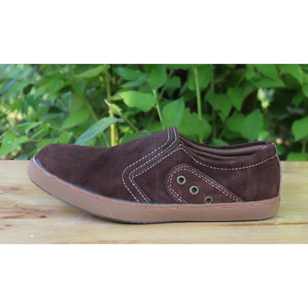 Sepatu Pria Kulit Asli Rasheda 015 Kasual Slip On