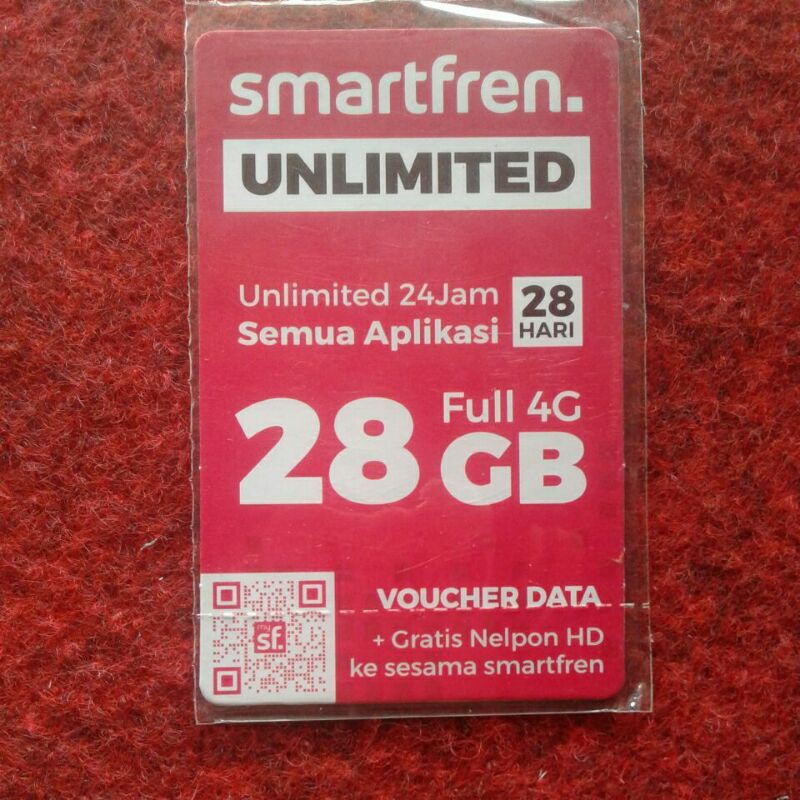 Smartfren Unlimited fup 1gb perhari Vocer Fisik 28 hari