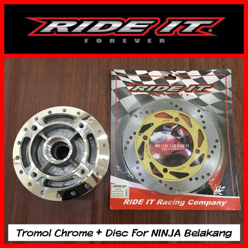 TROMOL BELAKANG ninja r / RR +PIRINGAN Krom Ride it