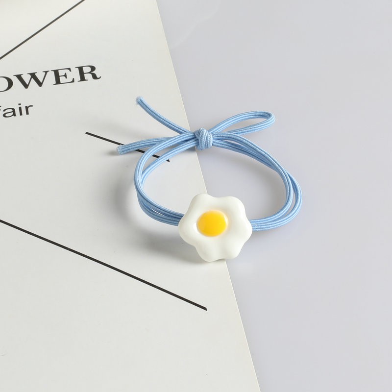 {Lav - F883 (1 PCS) Ikat Rambut Motif Telur / Karet Rambut Lucu dan Imut / Kuncir Rambut Wanita}-Biru