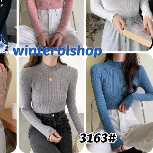 Ada Size Jumbo - Baju Rajut Turtle Kneck Wanita Lembut Import / Manset Rajut