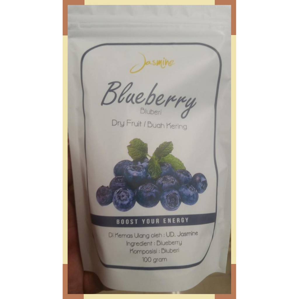 

Jasmine | dryfruit | blueberry | buah kering | 100 gram |