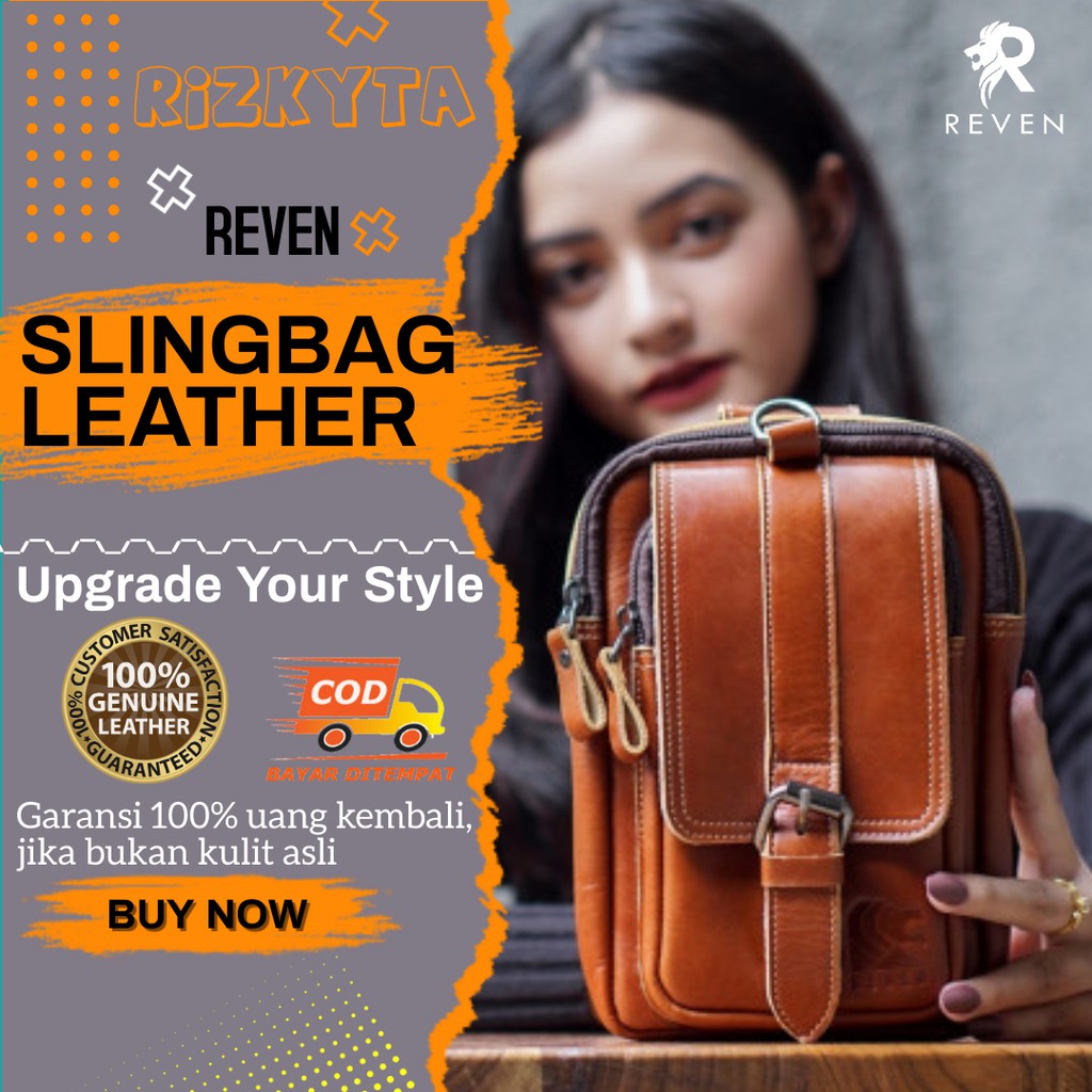 Tas Selempang Dada Slempang Bahu Slingbag Mini Kecil Hp Bag Kulit Asli Wanita Cewek Kekinian Terbaru