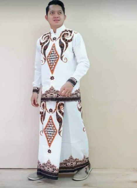 (cod)setelan Sarung Koko Batik Lapis Furing/set Sarkem Batik Solo/ Sarung Kemko Batik Eksklusif