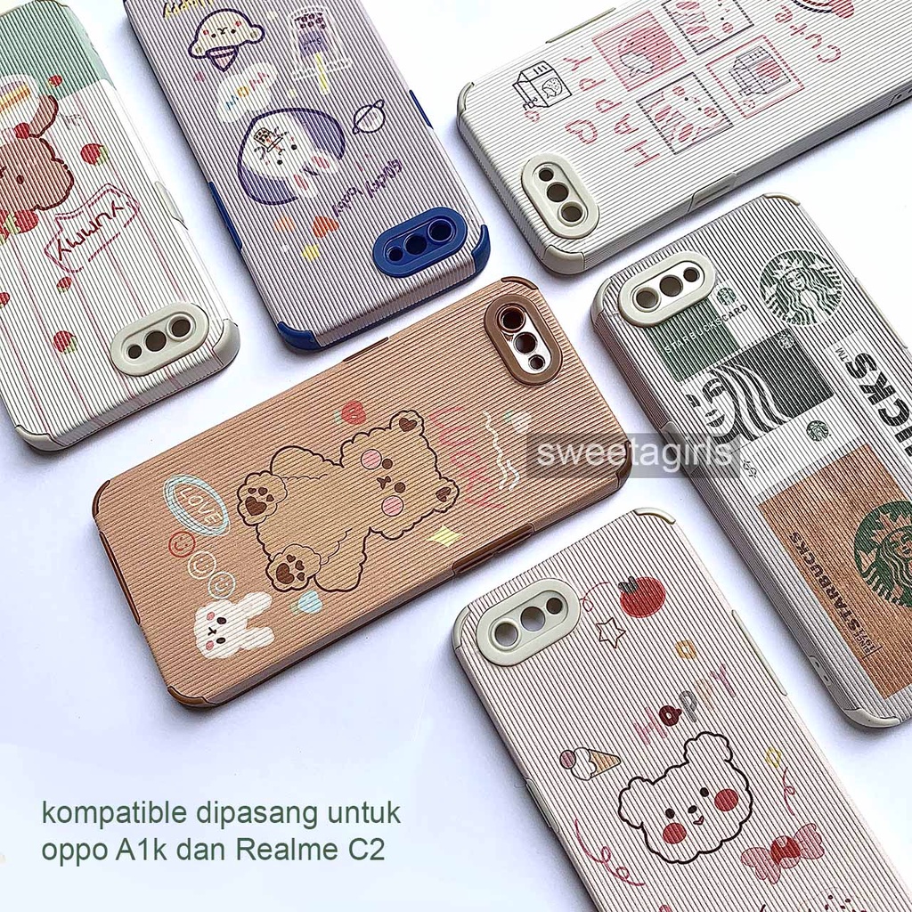 Casing Silikon Lucu Anticrack untuk Oppo A1K dan Realme C2 ( sama ukuran ) - Casing peach Case Gemoy - Bisa Bayar ditempat - sweetacase.id - Case Cubit Lucu - Karakter -  Softcase - Case Gemoy - Kesing - Aesthetic - Boneka 3D