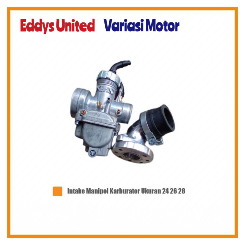 Manipol putar Intake pe 24 pe 26 pe 28 intake manifold karburator putar leher angsa motor bebek, mat