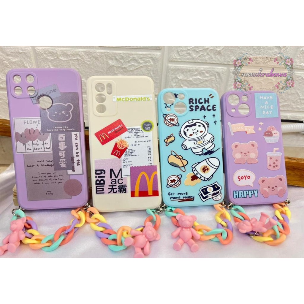 GL003 SOFTCASE SLING RANTAI OPPO A36 A76 A55  A52 A92 A53 A33 A54 A74 A95 A31 A8 A3S A1K SB3527