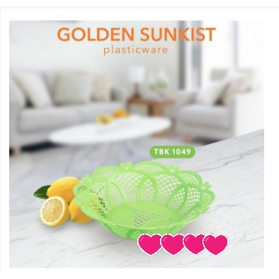 1pc keranjang buah / keranjang sayur plastik golden sunkist  / piring buah sayur / piring plastik bu