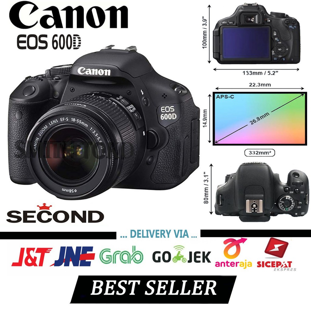 Kamera Second CANON EOS 600D KIT 18-55MM Masih Mulus