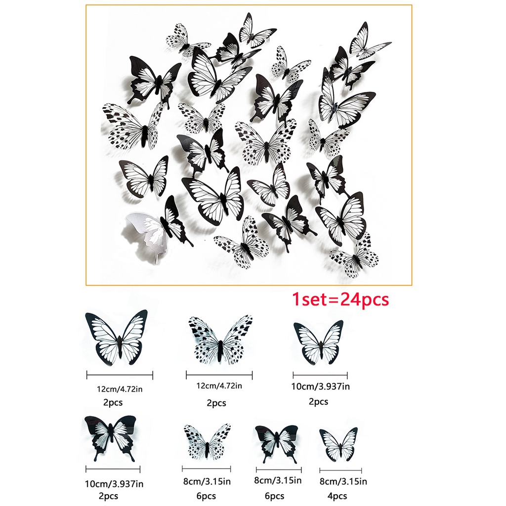 [ 3d stereo simulation pattern butterfly wall sticker Decoration for  Home Living Room Bedroom ]