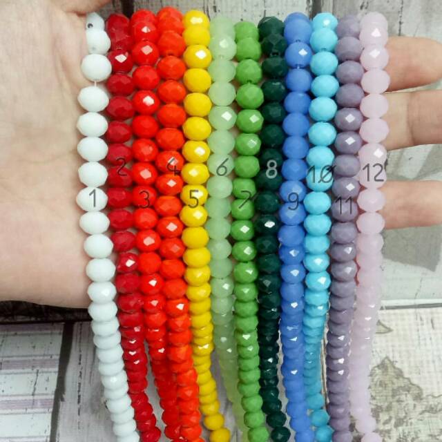 Kristal Ceko Bakpao 8mm Warna Doff (+- 68 pcs)