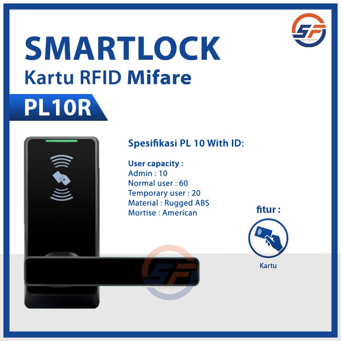 Smart Lock PL10 / PL10R Handle Pintu RFID / Fingerprint Smart Door Zkteco Termurah