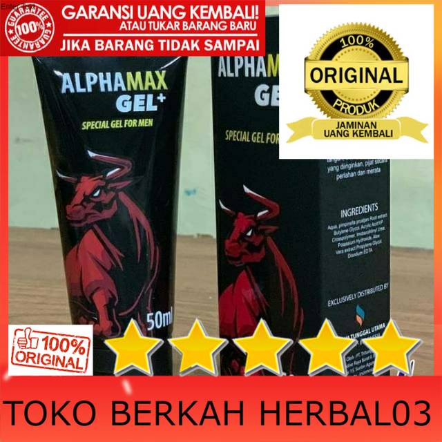 100% ASLI ALPHAMAX GEL CREAM PEMBESAR VITALITAS HERBAL PRIA DEWASA
