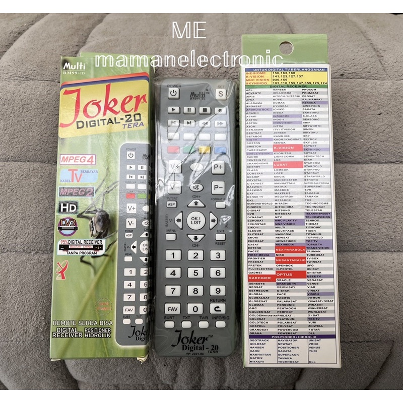 Remote Remot Set Top Box Joker Digital 20 / Remote Receiver Multi STB