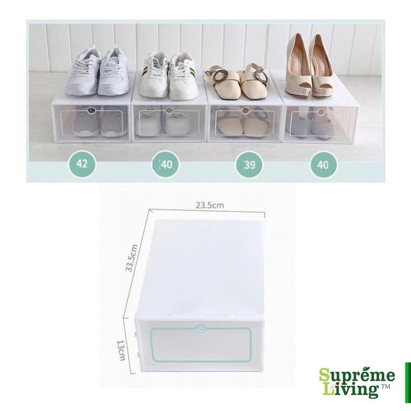 Kotak Sepatu Susun Rak Portable Shoe Box Stackable Bahan Tebal