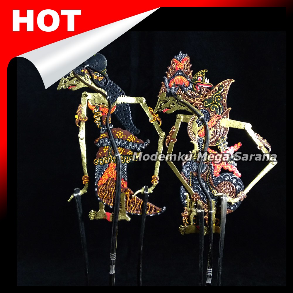 Wayang Kulit Mini Caperan Super Halus - Rama Shinta - RUS01 Motif Batik