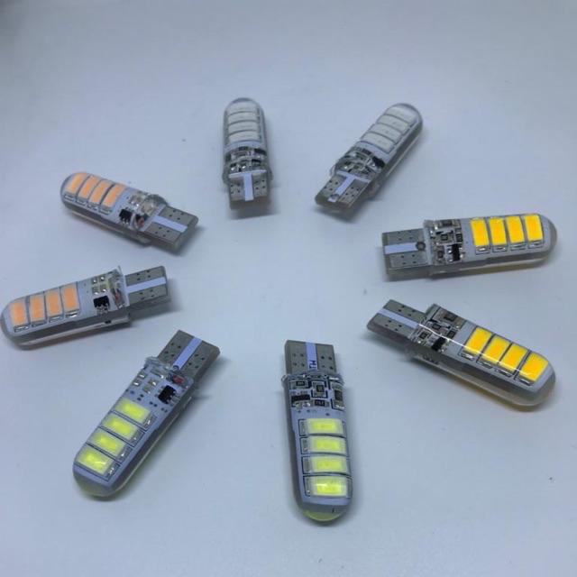 (INDO 168)Lampu Led Senja T10 8 Led 12 volt Nyala Strobo Kedip-Putih