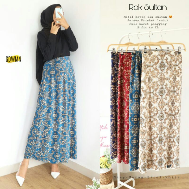 rok wanita motif sultan