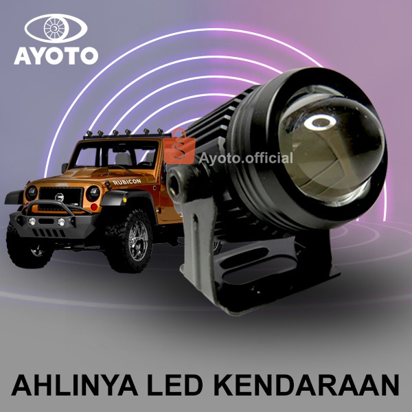 Lampu Tembak Projie LED Motor AYOTO F02 Putih dan Kuning Watt 18+18