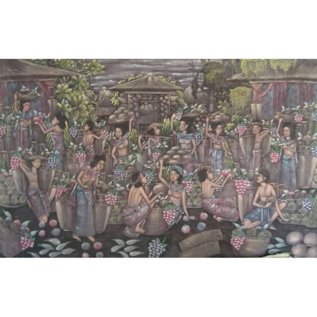 Lukisan pasar tradisional | Lukisan bali | Lukisan tradisi | Lukisan indah | Lukisan bagus